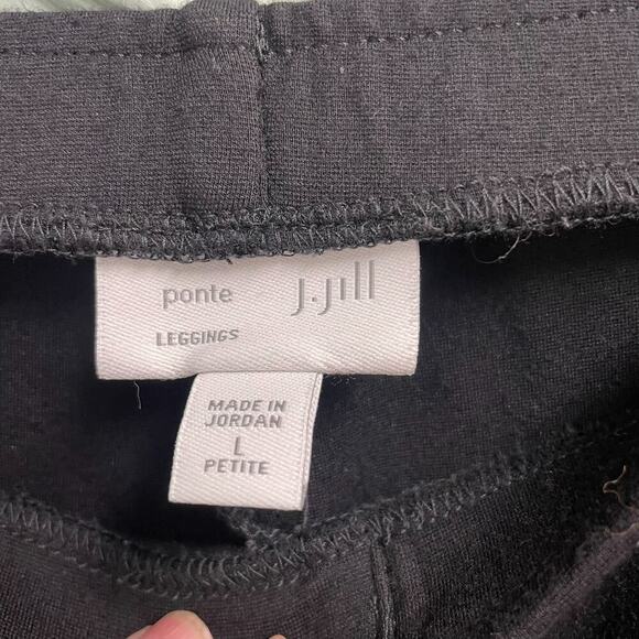 J. Jill Ponte Leggings Size Large Petite Black Classic Minimalist Neutral Casual - Picture 2 of 3